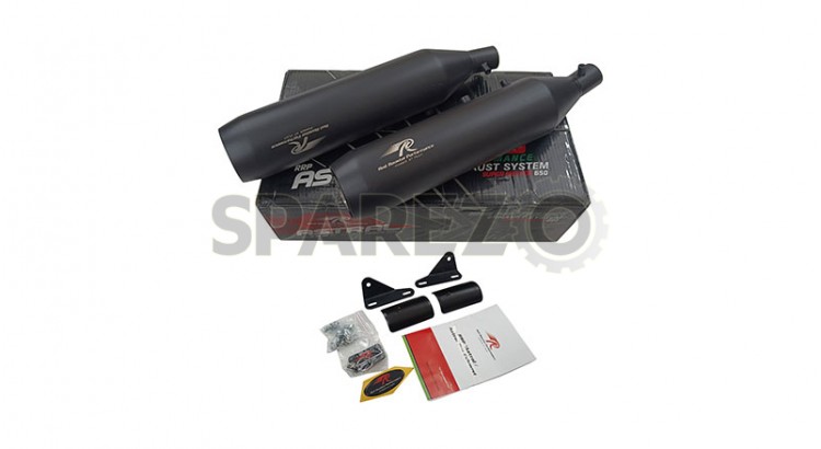 Royal Enfield Super Meteor 650 Red Rooster Astral Black Exhaust Silencer - SPAREZO